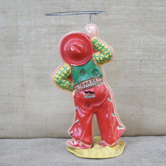 Vintage Round-up Tex Whirling Cowboy Celluloid Wind-up Toy - Picture 5 of 16
